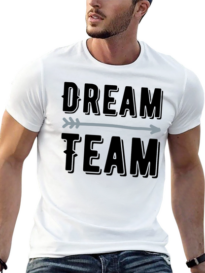 Dream Team Arrow Graphic Tee - Black Cotton T-Shirt