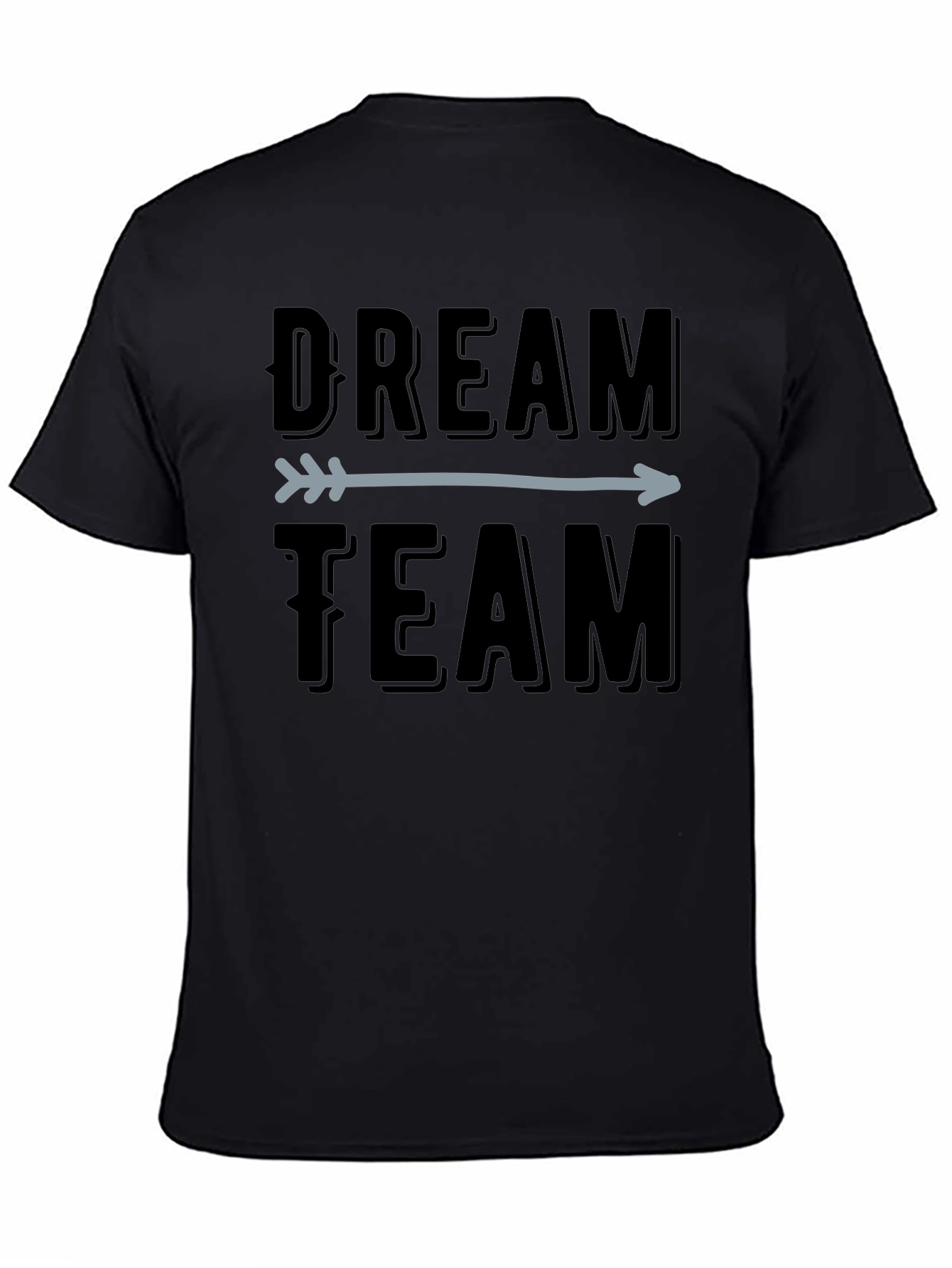 Dream Team Arrow Graphic Tee - Black Cotton T-Shirt