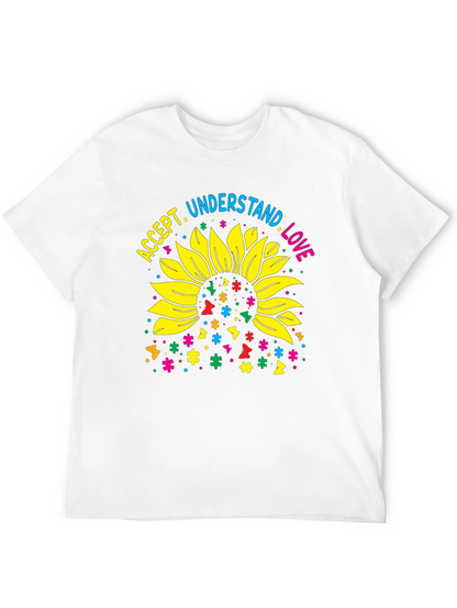 Accept Understand Love Sunflower Autism Awareness T-Shirt