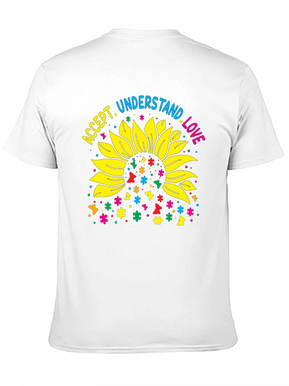 Accept Understand Love Sunflower Autism Awareness T-Shirt