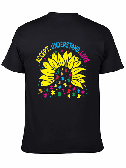Accept Understand Love Sunflower Autism Awareness T-Shirt