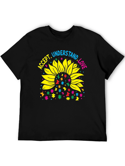 Accept Understand Love Sunflower Autism Awareness T-Shirt