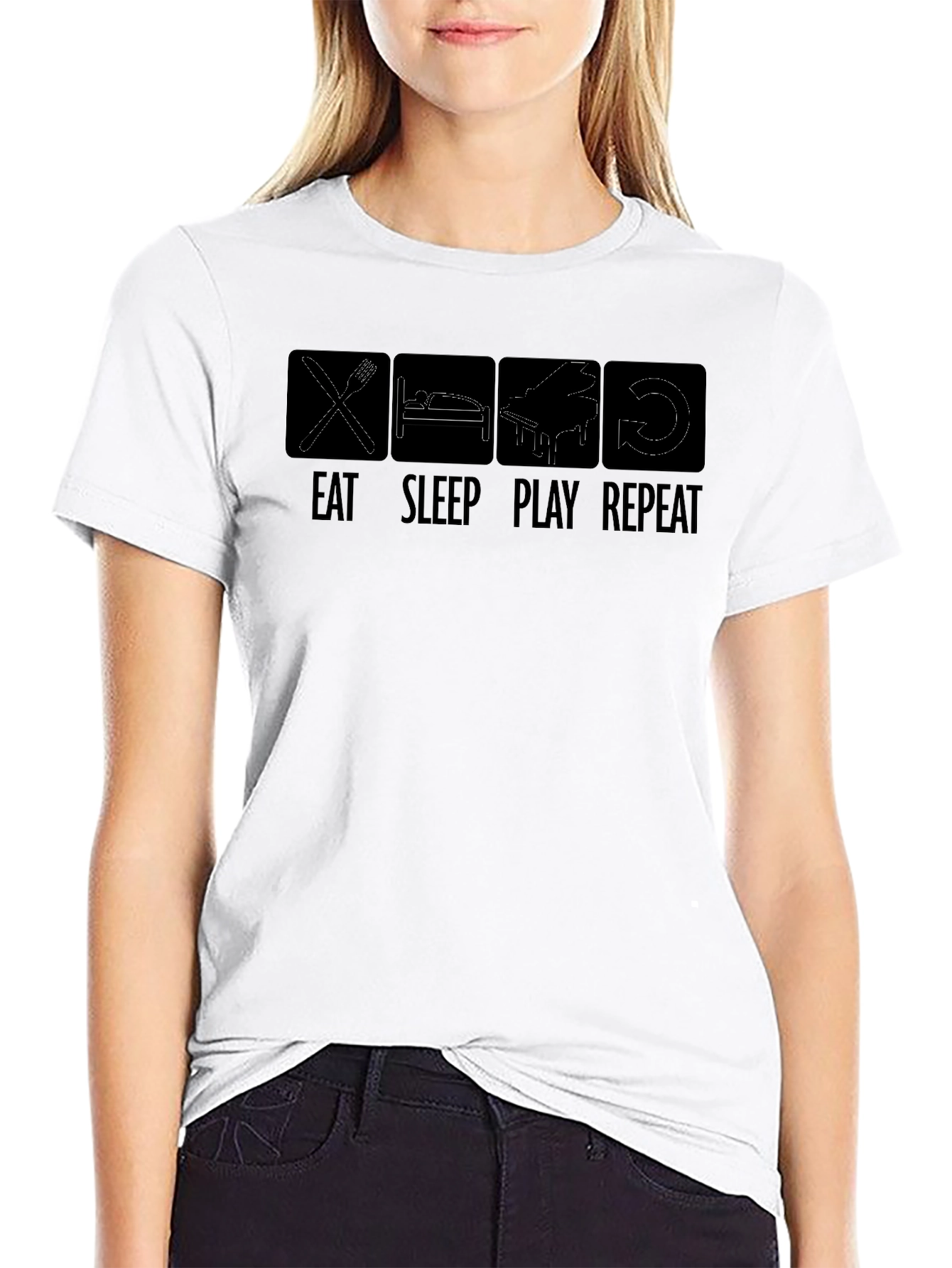 Eat Sleep Play Repeat T-Shirt - Musician Tee