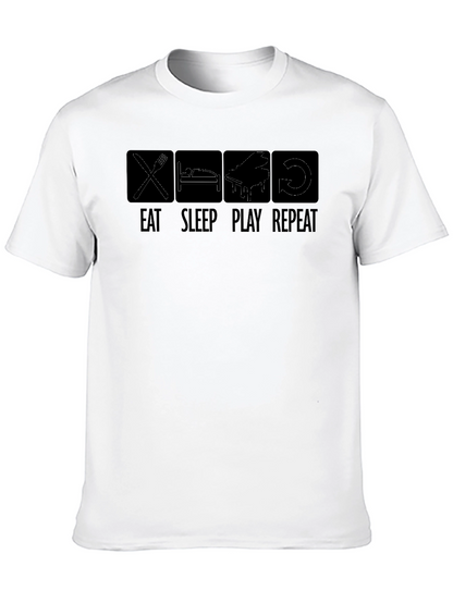 Eat Sleep Play Repeat T-Shirt - Musician Tee