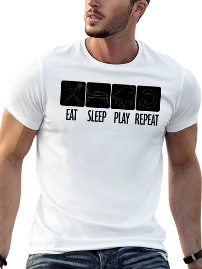 Eat Sleep Play Repeat T-Shirt - Musician Tee