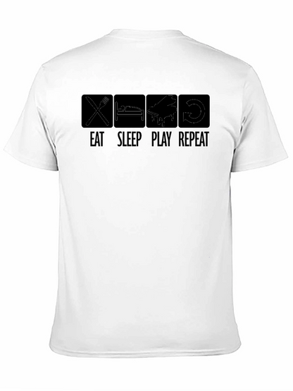 Eat Sleep Play Repeat T-Shirt - Musician Tee