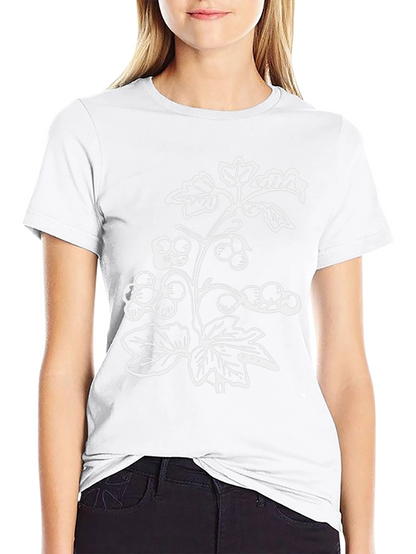 Botanical Print Black T-Shirt