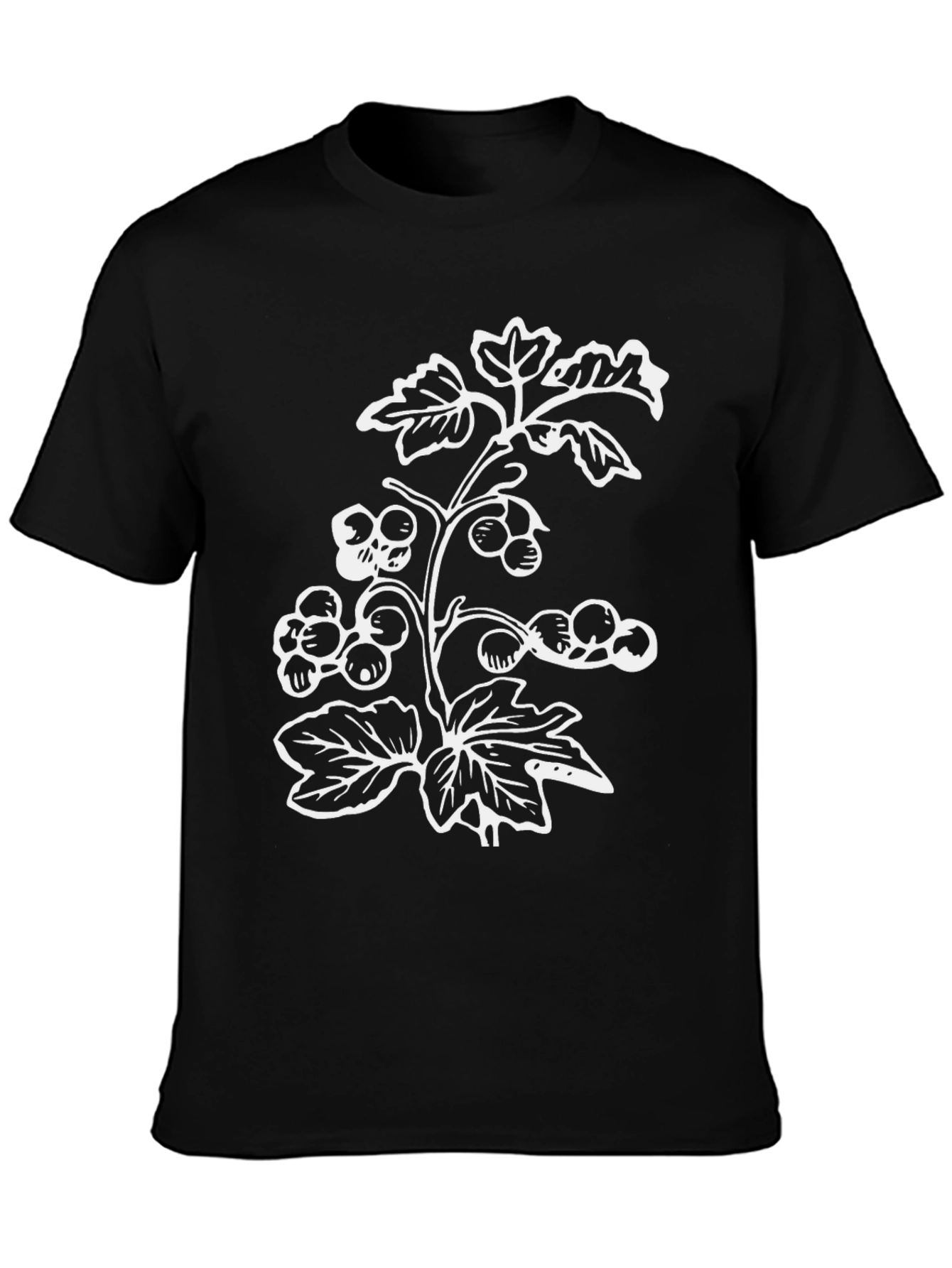 Botanical Print Black T-Shirt