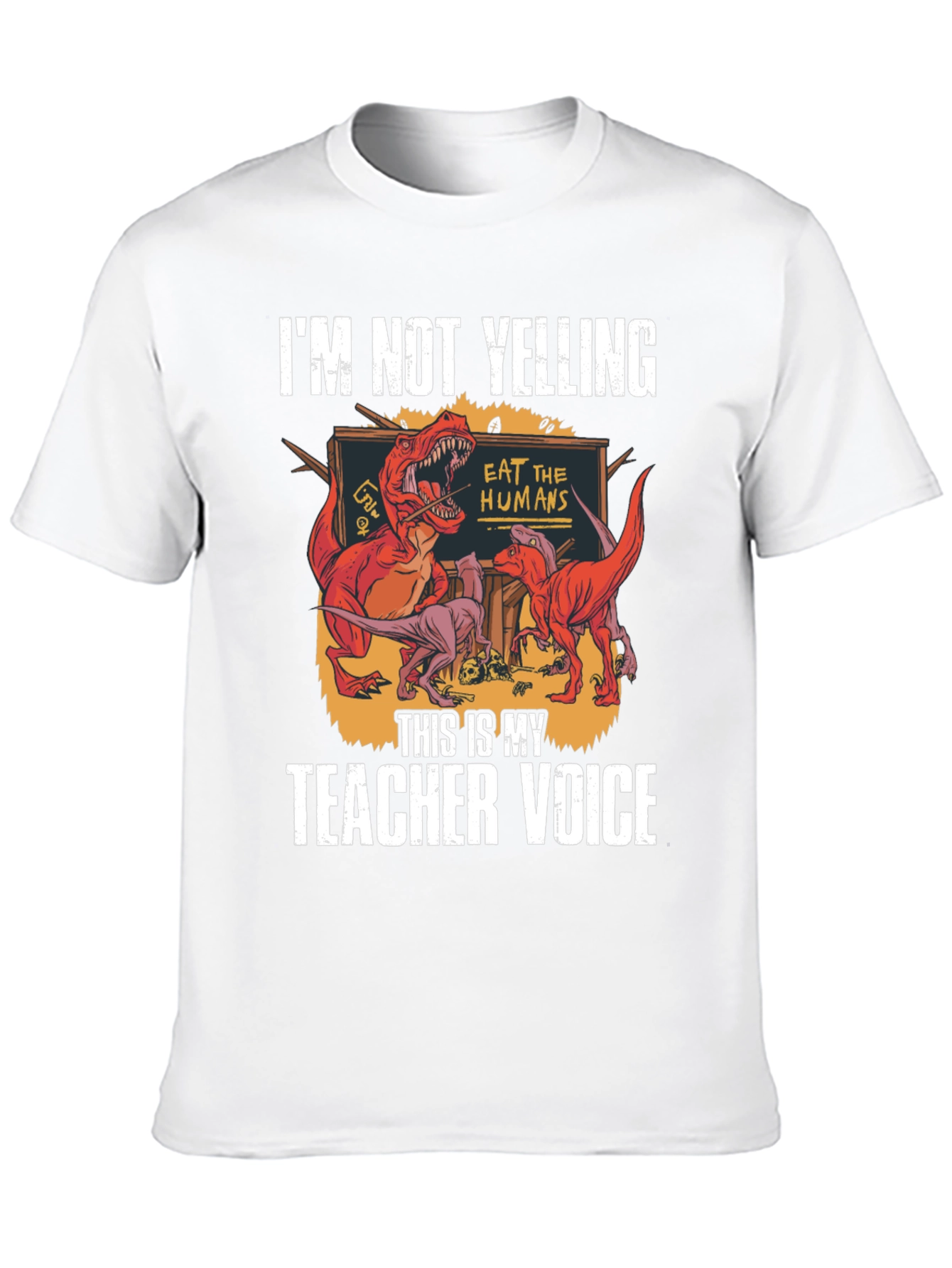 Teacher Voice Dinosaur Graphic T-Shirt