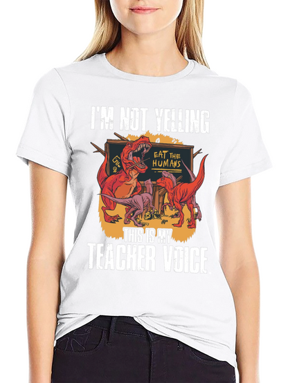 Teacher Voice Dinosaur Graphic T-Shirt