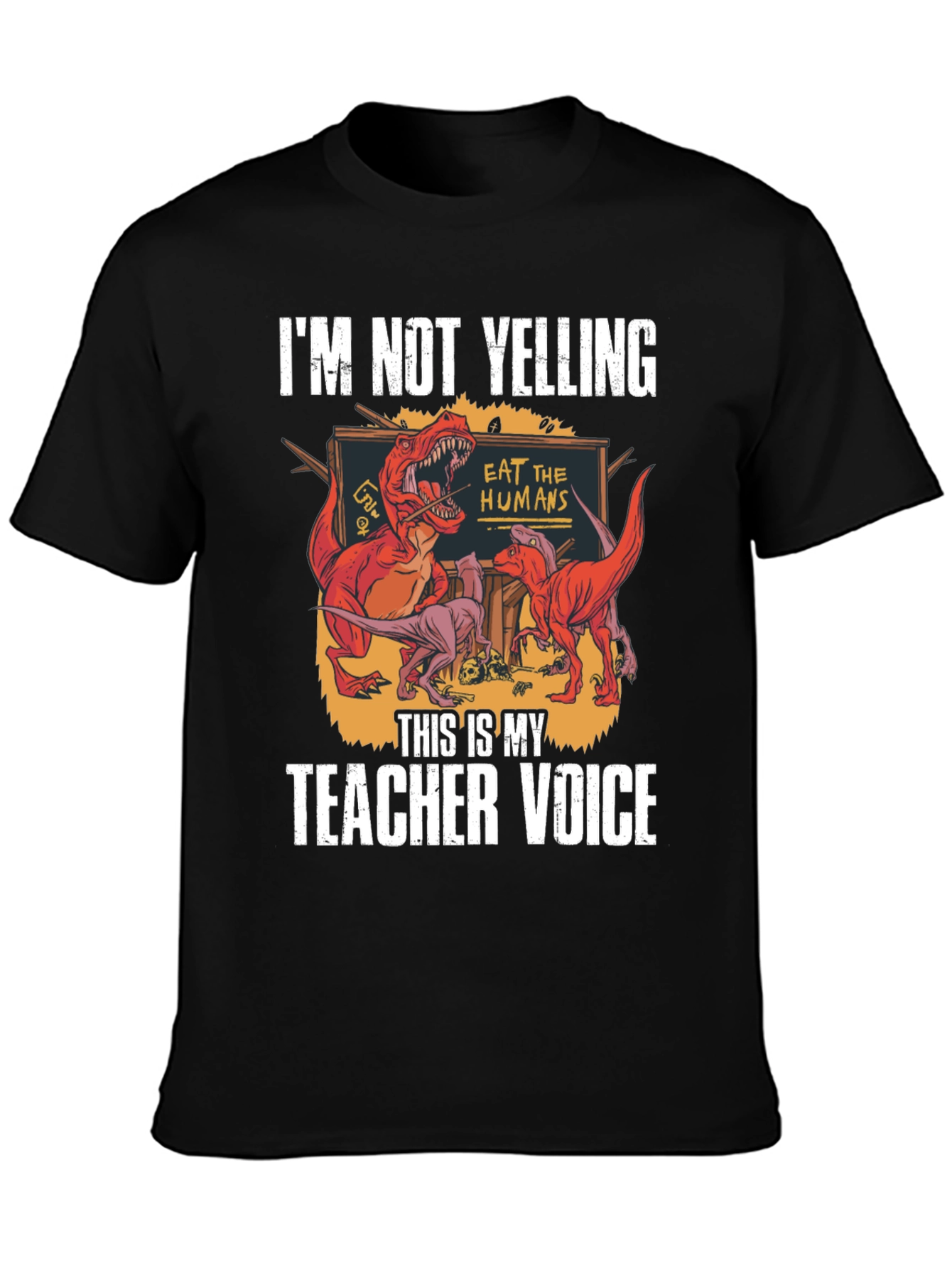 Teacher Voice Dinosaur Graphic T-Shirt