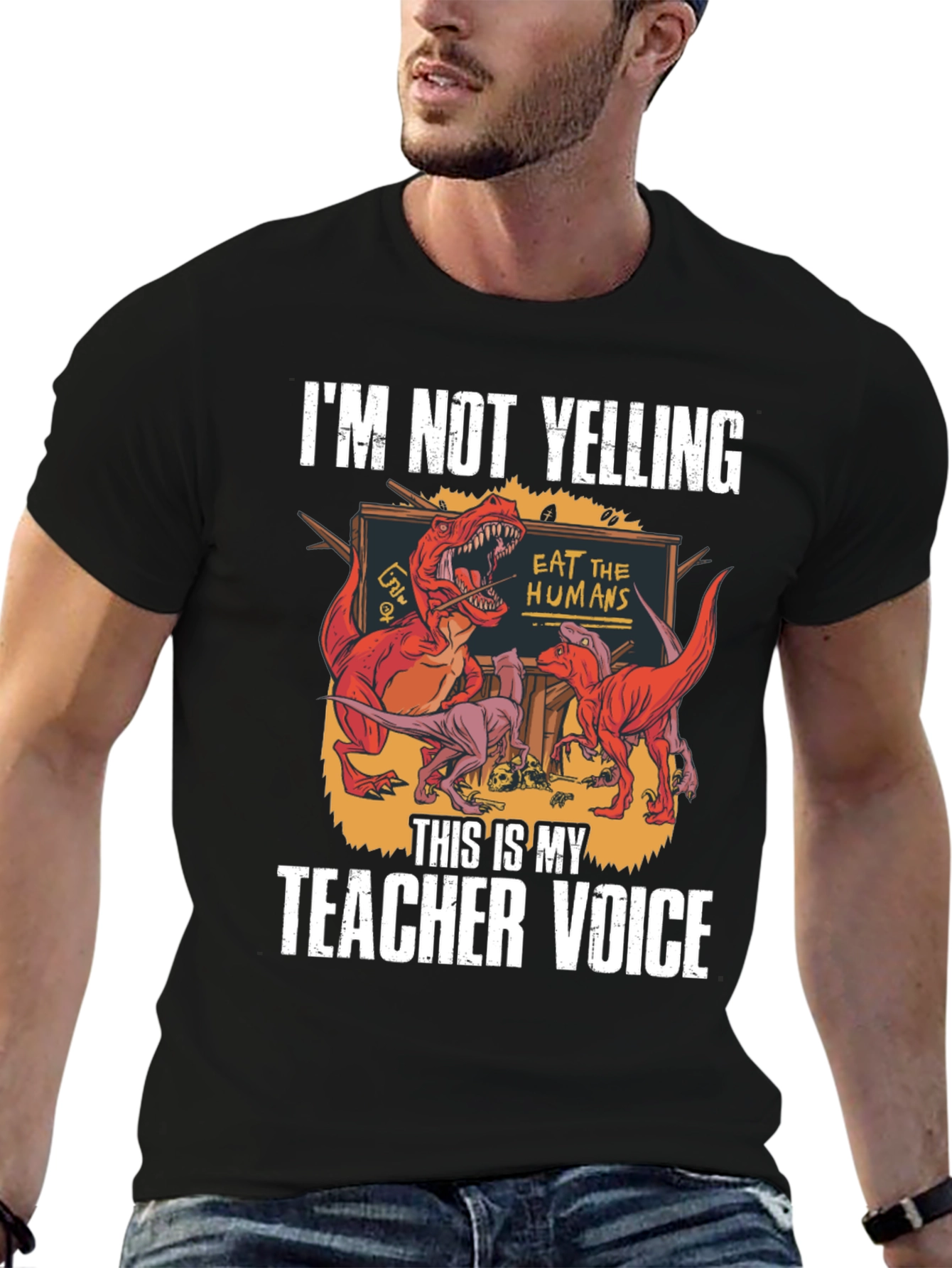 Teacher Voice Dinosaur Graphic T-Shirt