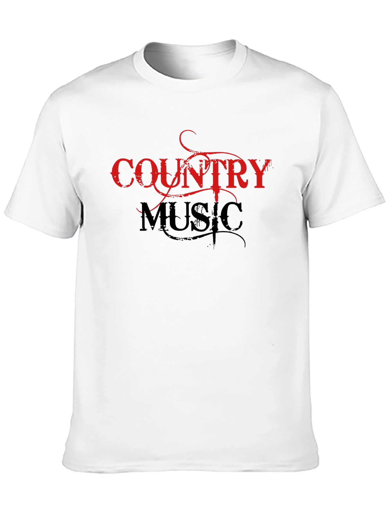 Country Music Graphic Tee - Black Cotton Shirt