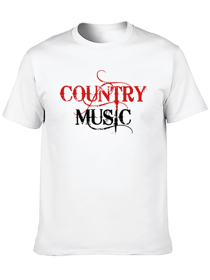 Country Music Graphic Tee - Black Cotton Shirt