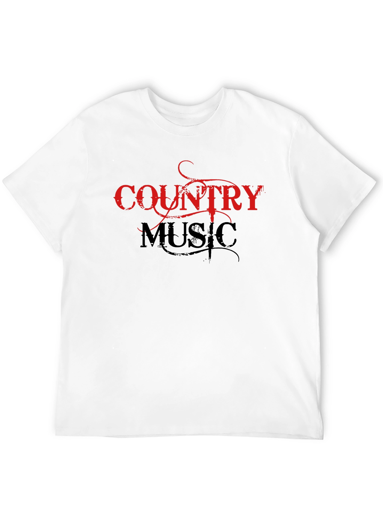 Country Music Graphic Tee - Black Cotton Shirt
