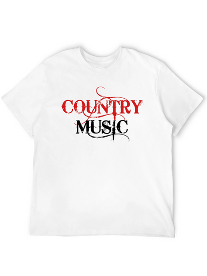 Country Music Graphic Tee - Black Cotton Shirt