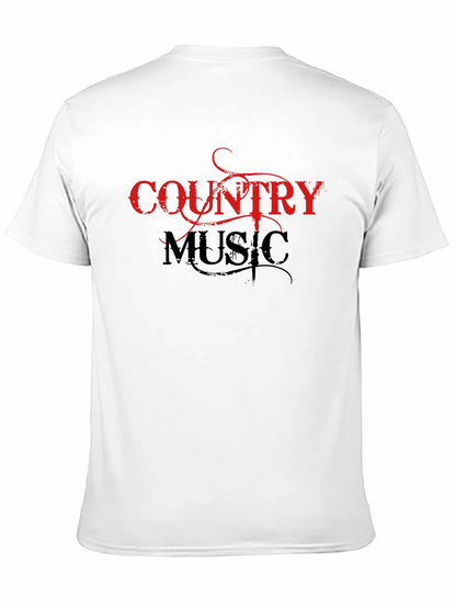Country Music Graphic Tee - Black Cotton Shirt