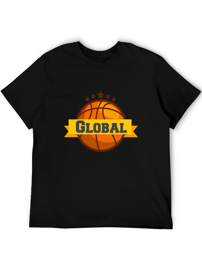 Global Basketball Graphic Tee - Black Casual T-Shirt
