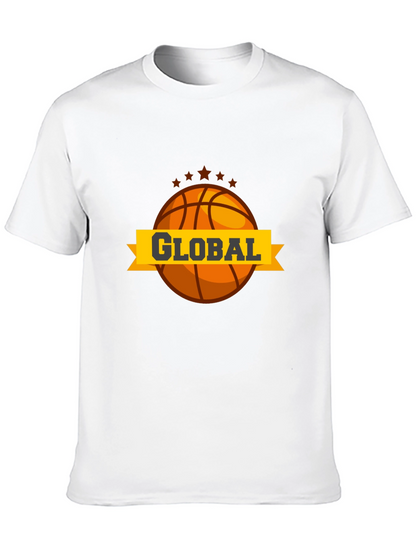 Global Basketball Graphic Tee - Black Casual T-Shirt