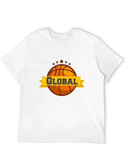 Global Basketball Graphic Tee - Black Casual T-Shirt