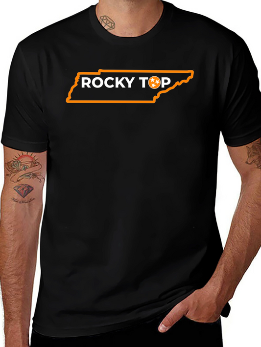 Rocky Top Tennessee State Outline Graphic Tee