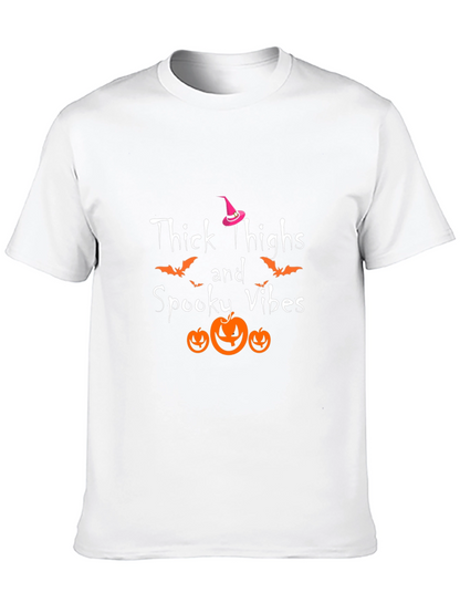 Thick Thighs Spooky Vibes Halloween T-Shirt