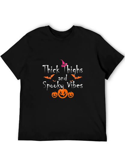 Thick Thighs Spooky Vibes Halloween T-Shirt
