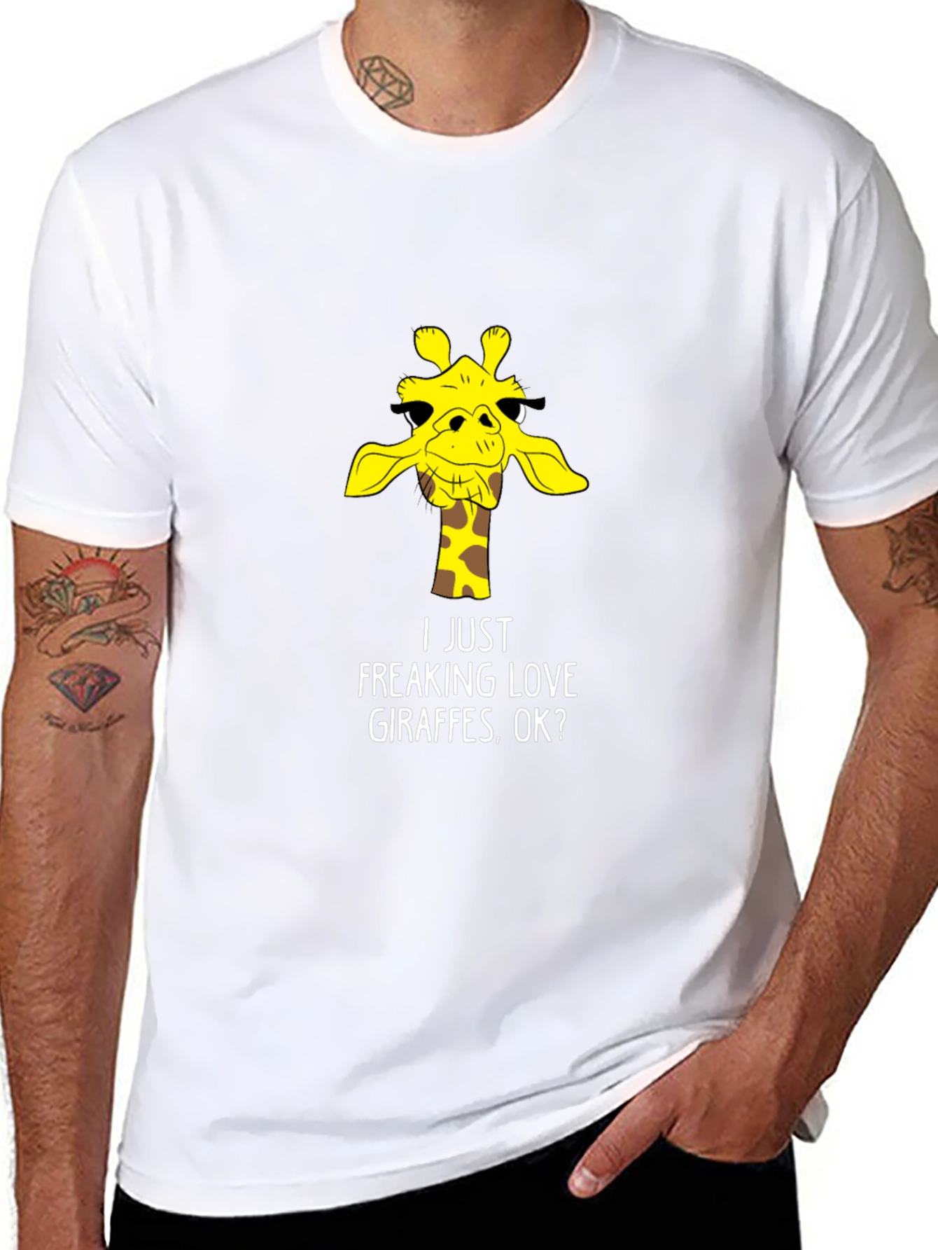 Funny Giraffe Lover T-Shirt - Black