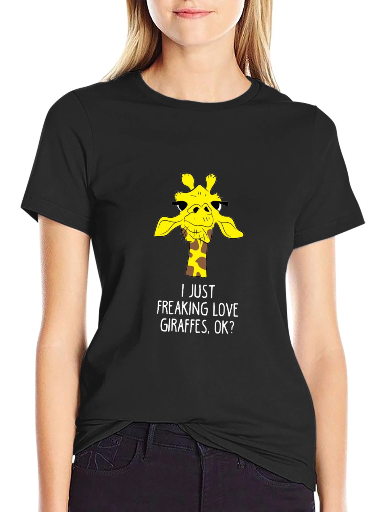 Funny Giraffe Lover T-Shirt - Black