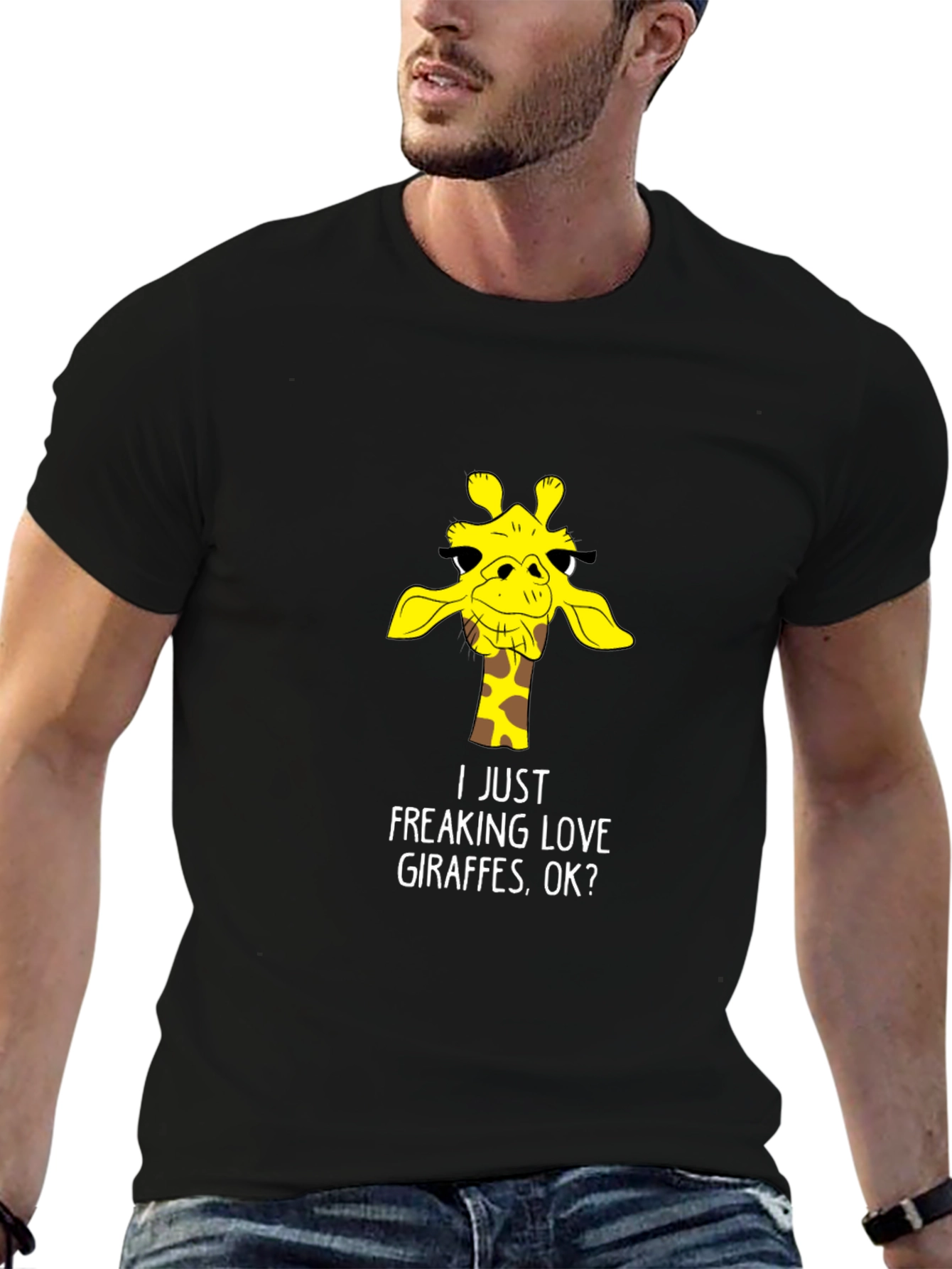Funny Giraffe Lover T-Shirt - Black