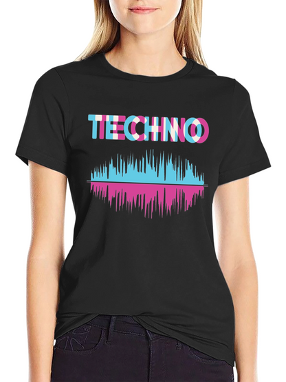 Techno Music Waveform Graphic T-Shirt