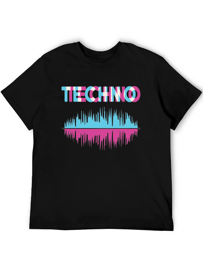 Techno Music Waveform Graphic T-Shirt