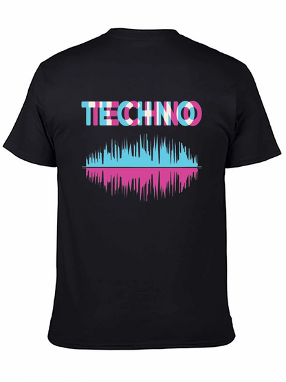 Techno Music Waveform Graphic T-Shirt