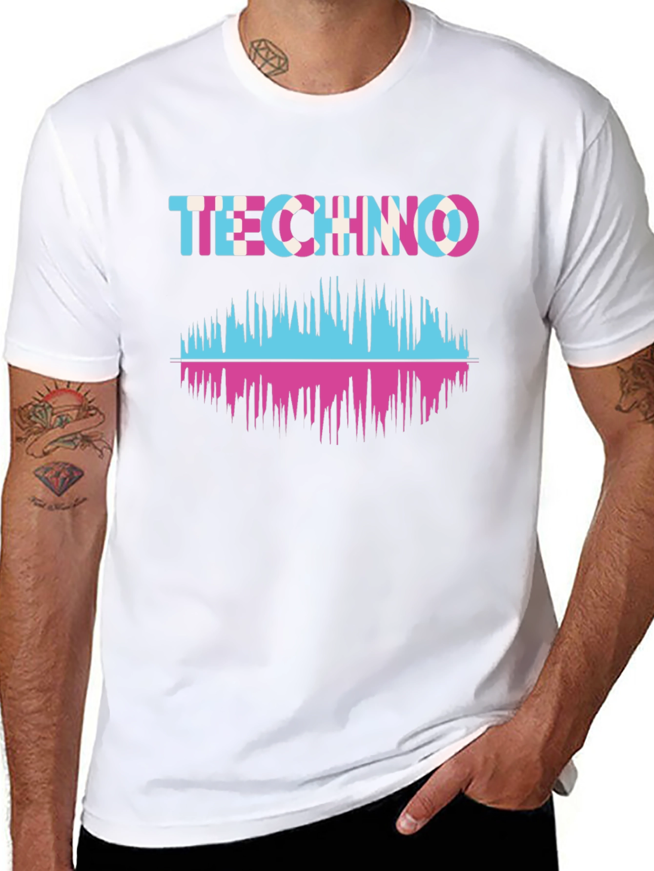 Techno Music Waveform Graphic T-Shirt