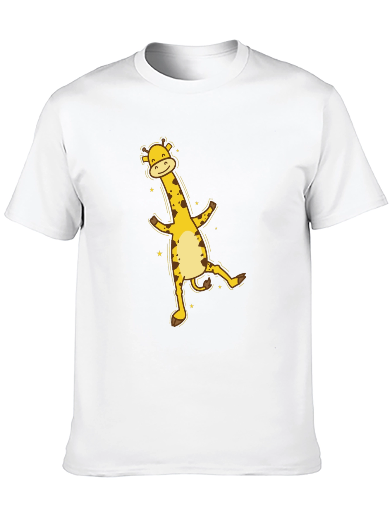 Fun Giraffe Graphic Tee - Black Cotton T-Shirt