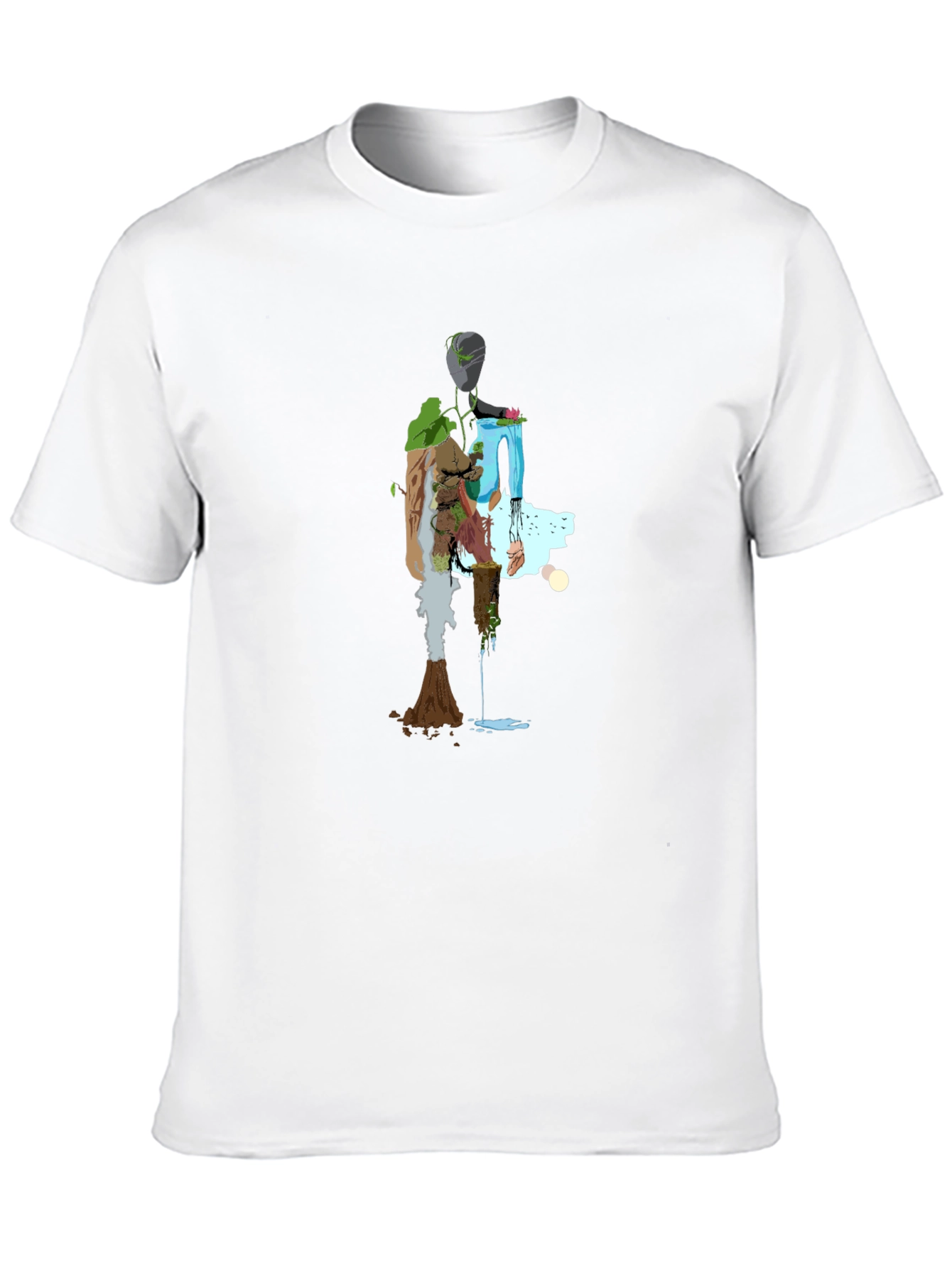 Nature Abstract Graphic Tee - Stylish Black T-Shirt
