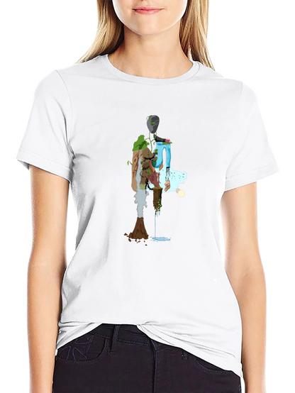 Nature Abstract Graphic Tee - Stylish Black T-Shirt