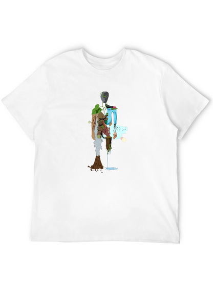 Nature Abstract Graphic Tee - Stylish Black T-Shirt