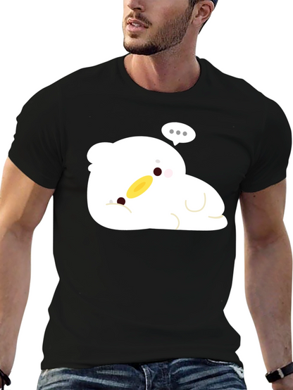 Cute Duck Cartoon Black T-Shirt