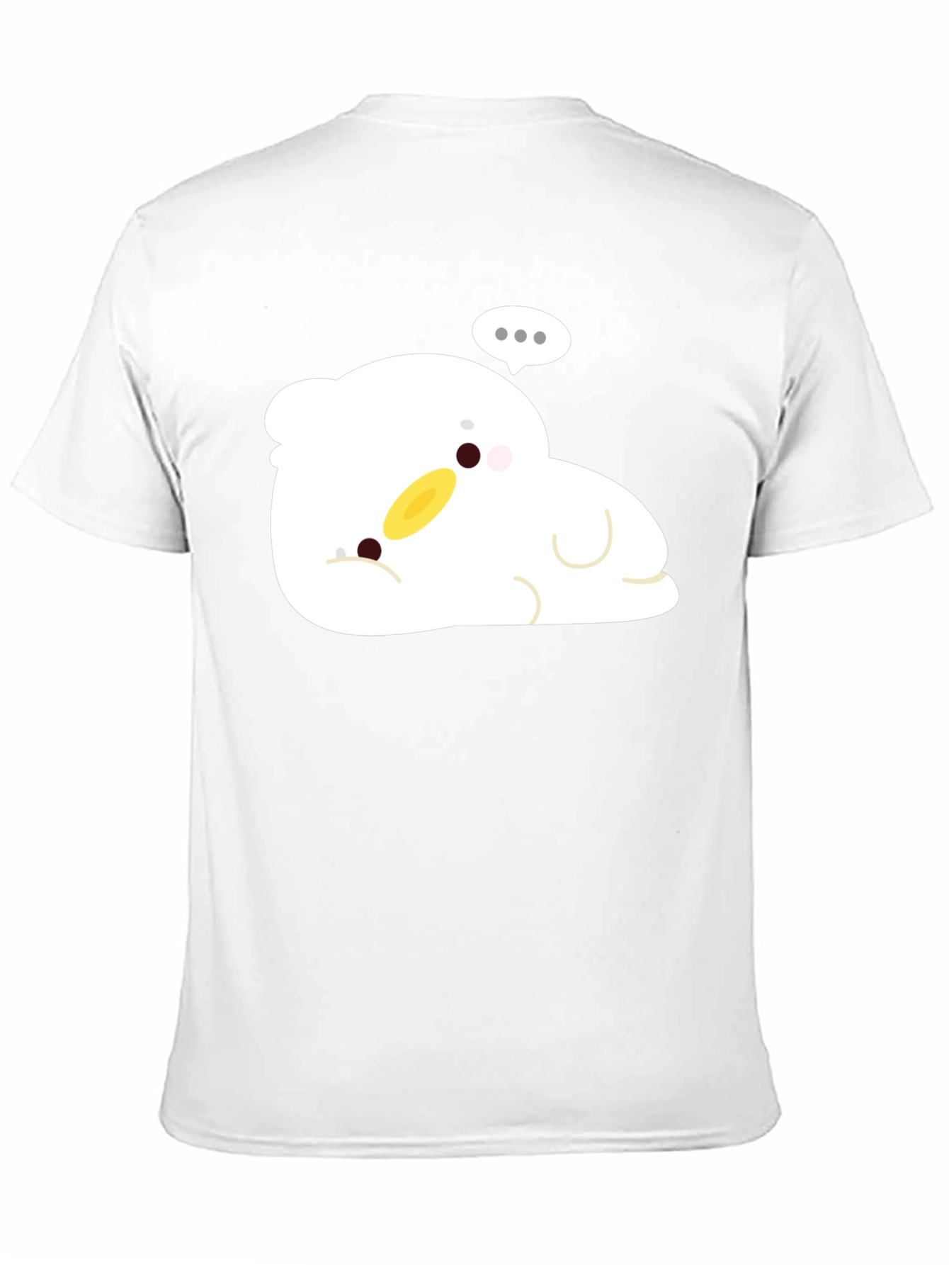 Cute Duck Cartoon Black T-Shirt