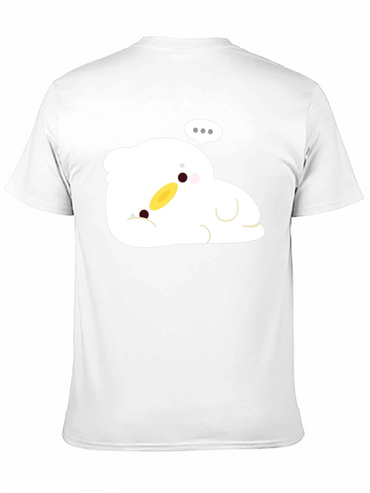 Cute Duck Cartoon Black T-Shirt