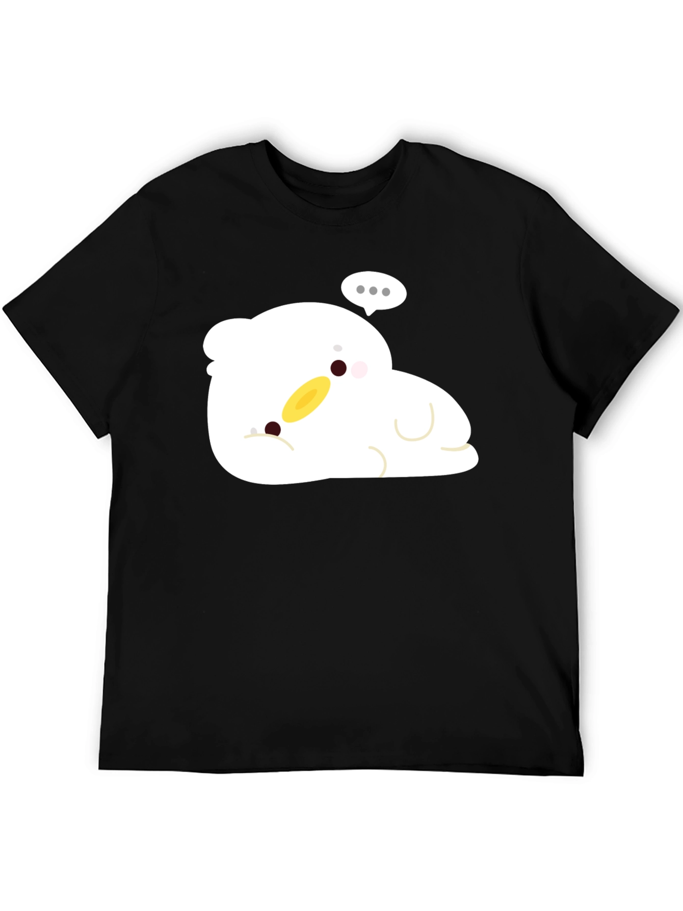 Cute Duck Cartoon Black T-Shirt