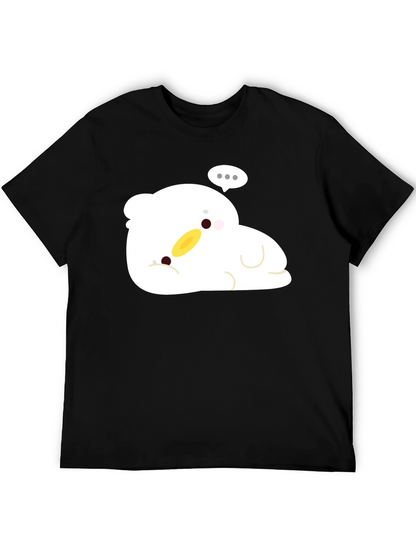 Cute Duck Cartoon Black T-Shirt