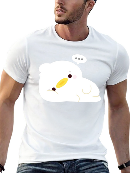 Cute Duck Cartoon Black T-Shirt