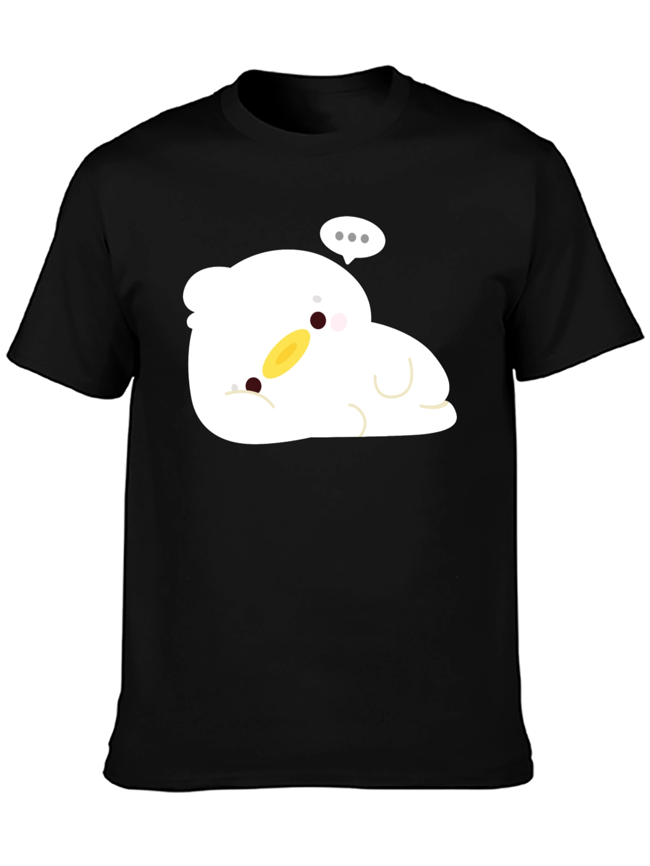 Cute Duck Cartoon Black T-Shirt