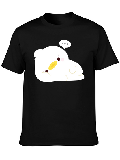 Cute Duck Cartoon Black T-Shirt