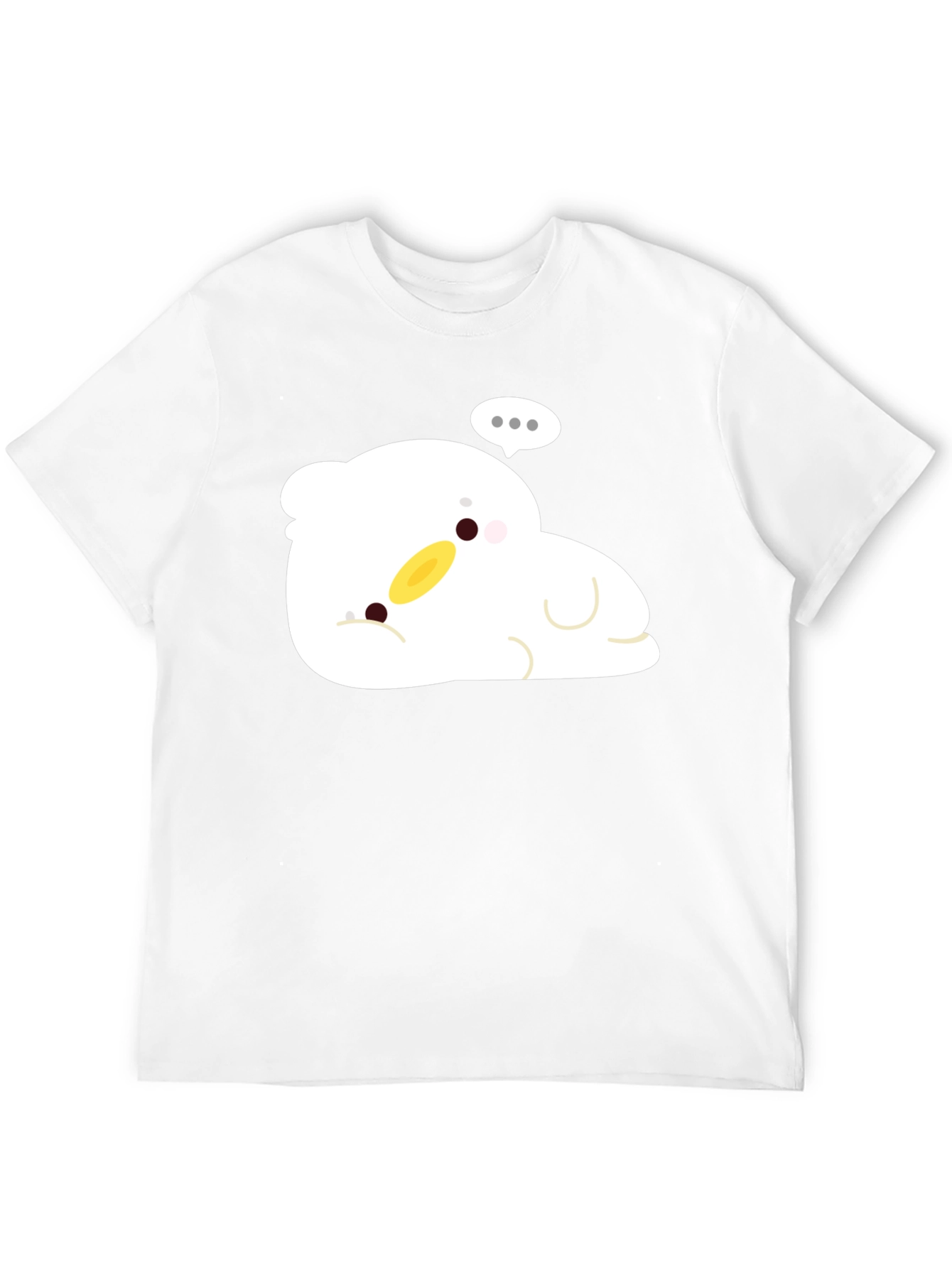 Cute Duck Cartoon Black T-Shirt
