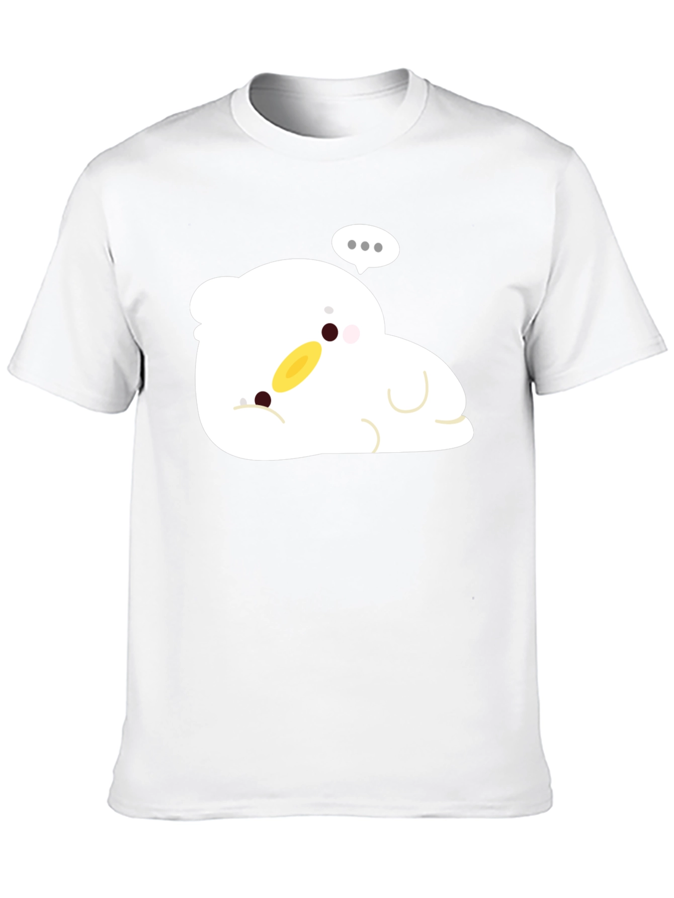 Cute Duck Cartoon Black T-Shirt