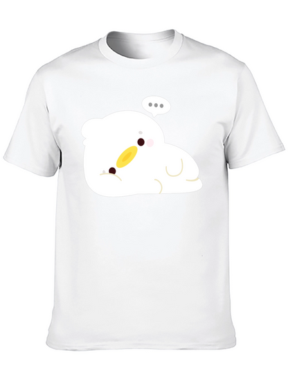 Cute Duck Cartoon Black T-Shirt