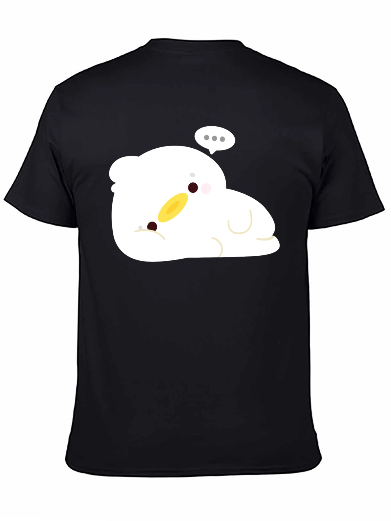 Cute Duck Cartoon Black T-Shirt